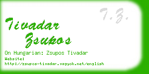 tivadar zsupos business card